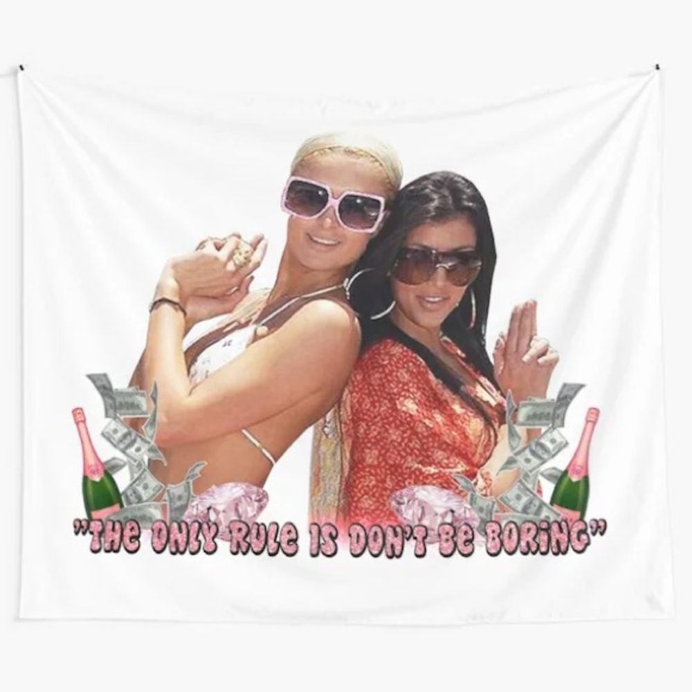paris hilton and kim kardashian tapestry